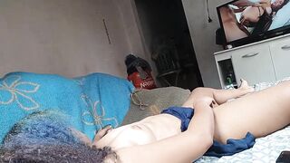 I like to watch my wife masturbating watching porn that this babe cum like that babe was getting the actor's weenie