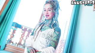 Inked Pornstar in Underware – Solo Double Penetration with Avid Dildos