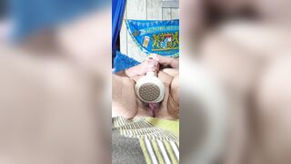 Wicked Floozy Discharged a Wad All Over to Her Overweight Abdomen Full of Cum Jelly