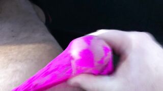 Spunk flow (stroke) on throughout a mesh Victoria Secrets strap