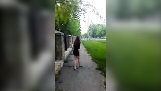 Real amateur slender hawt wife exhibi walk to park