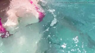 Artemisia Love Showing Her Consummate Bazookas in a Micro Bikini Underwater