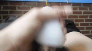 Banging my Tenga Egg (Wavy) with a jizz flow