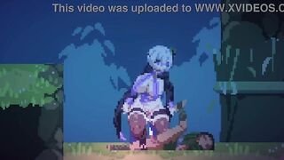 2D Anime Game - Cute ninja comics angel dominates and squeezes cum