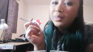 Smokin' with Salute Kitty - MissDeeNicotine Likes Belmont Cigarettes