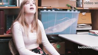 Dolly Leigh trades a desk bang to the security guard after panty theft