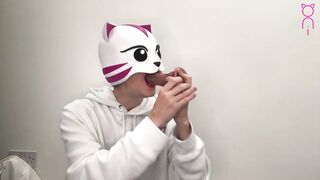 Femboy Bangs his mouth with MASSIVE Dildos