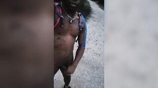Nudist Going for an Early Morning Hike