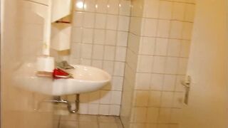 Cute Brunette hair Blows a Sexy Dick on the Crap-house