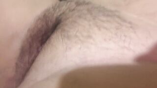 Hawt mommy with her bewitching hirsute cunt
