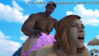 Whore wife gets her snatch pounded on the beach near her spouse.