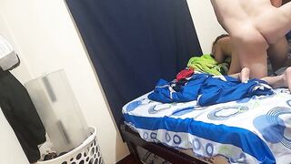 Youthful students having sex in the hotel after the nightclub. The 3 courses.