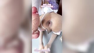 Bawdy trans beauty cumming with a can of Soda up her butt - BONNIE NYMPHA