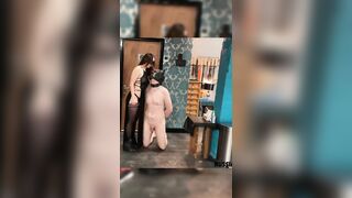 Femdom Dungeon Session with Ruined Climax and Cum Cleaning