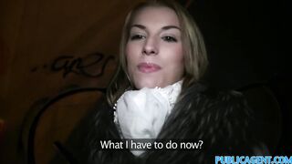 PublicAgent Slender golden-haired drilled outside