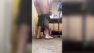 Anal fart, messy feet and hard wang during the time that at work.