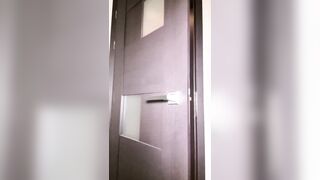 In nature's garb body turned sideways in the doorway