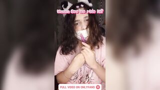 Cute femboy kitty playing with his toy Soft groans, riding & teasing Full episode accessible on my OnlyFans