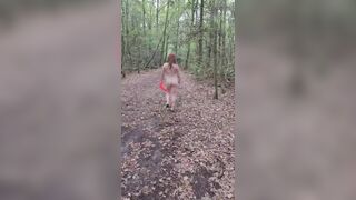 Bare Walk in Park, Peeing, Servitude for Breasts Play and Slapping