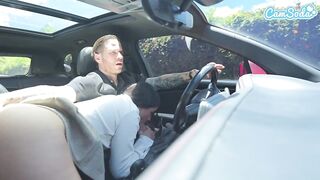 Cute Teen Finger Banged by Step Dad Whilst Driving + Public Facial