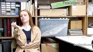Redhead Ella Hughes disrobe searched and pounded by guard after shoplifting
