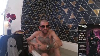 Stroking hard booty whilst relaxing in the tub with jack the ribald devil