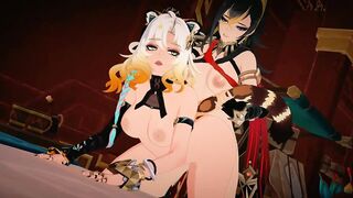 Dehya x Xilonen - Genshin Impact Futa Comics Animation R34