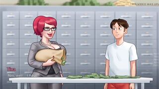 Large breasts Tina bangs monster dick Anon on a large pile of cash - gameplay part 1