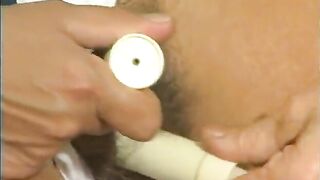 Lesbo grannies seducing bushy pussies with sextoys