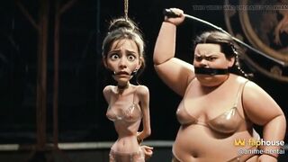 Slim Serf in Slavery Whipped by Chunky SSBBW Mistresse