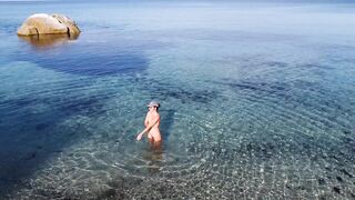 Voyeur NUDIST Pissing by Drone from Tourist ship to shore and back