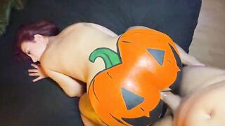 THE EXOTIC - Large Booty Halloween Pumpkin Gets Anal Creampie
