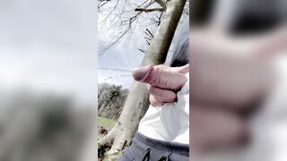 on a public place: pissing and cumming a giant load