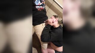 Sneaky Wife Nearly Caught Banging in Public Restroom