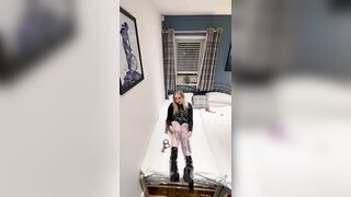 Welsh golden-haired does self servitude in daybed