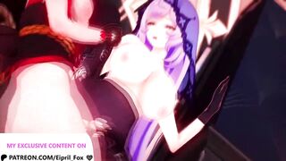 Shemale hentai Ebony Swan drilled by Sparkle Honkai Star Rail Shemale hentai Anime