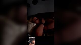 Gorgeous beauty watching stud wank and edge on the phone