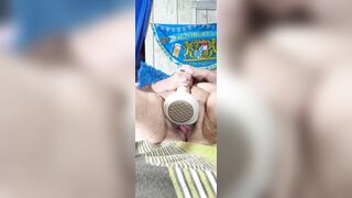 Wicked Bitch Discharged a Wad All Over to Her Chubby Abdomen Full of Cum Jelly