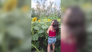 Enticed My Step father in a Hidden Sunflower Field!-Hello to Spouse ??