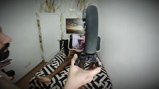 Behind the Scenes: I Caught the Cuckold Jerking Off and Banged His Wife's Booty