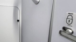 Lustful Cutie Squirt on Plane 1st Public Masturbation