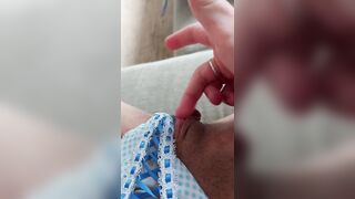 Sexy Teen Masturbation Oozing Moist Snatch with Cute Pants POV