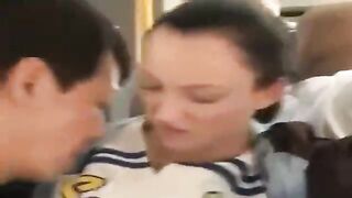 Jenny Anderson is sucking knobs in a public bus and getting drilled by many lewd lads