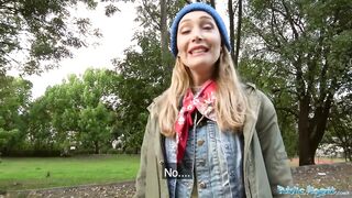 Public Agent Lost dog leads to sexy outdoors sex