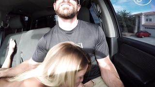 SinsLife - Sexy Blond Picked up and gives Road Head, Gets Banged!