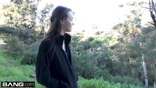 Charity Crawford gets her small snatch stretched outdoors