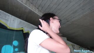 Public Agent Sexy Czech body banged underneath public bridge after sucking penis