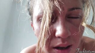 Perspired and intensive sex pair climax - Sweat fetish cowgirl - gorgeous torment face REAL POV