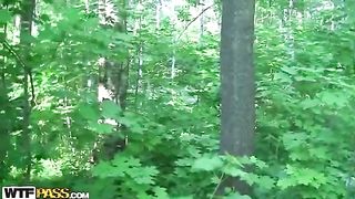 Naughty cute cutie banged in the park by 2 boyz for cash