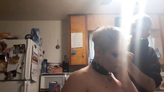 Baldbabey gets a haircut in underware